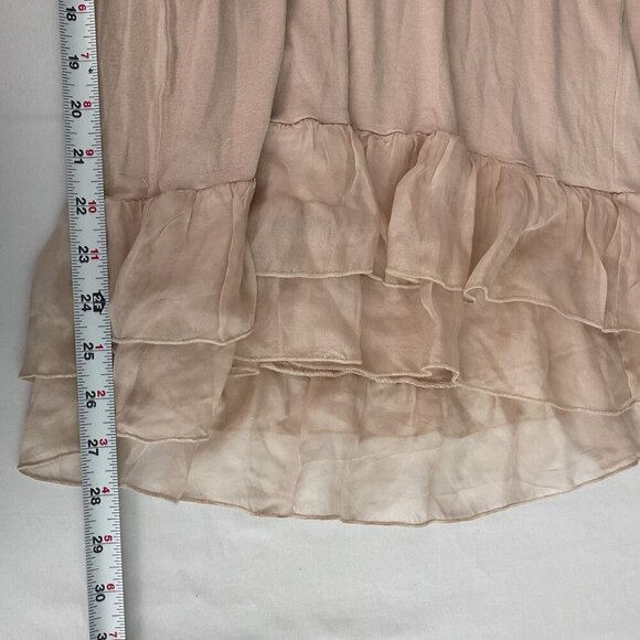 Sundance Silk Flowy Layered Hem Tunic Overlay Blouse Blue Floral Print Women S - Picture 9 of 11